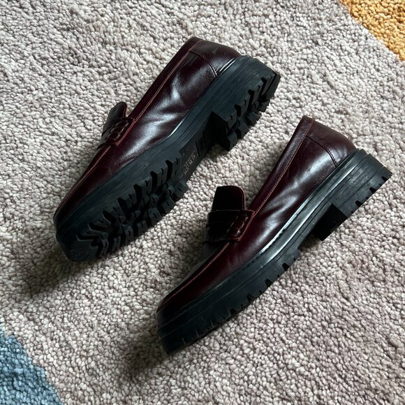 Sezane Albane Loafers Burgundy - Gently Worn Size 8 - Picture 2 of 4